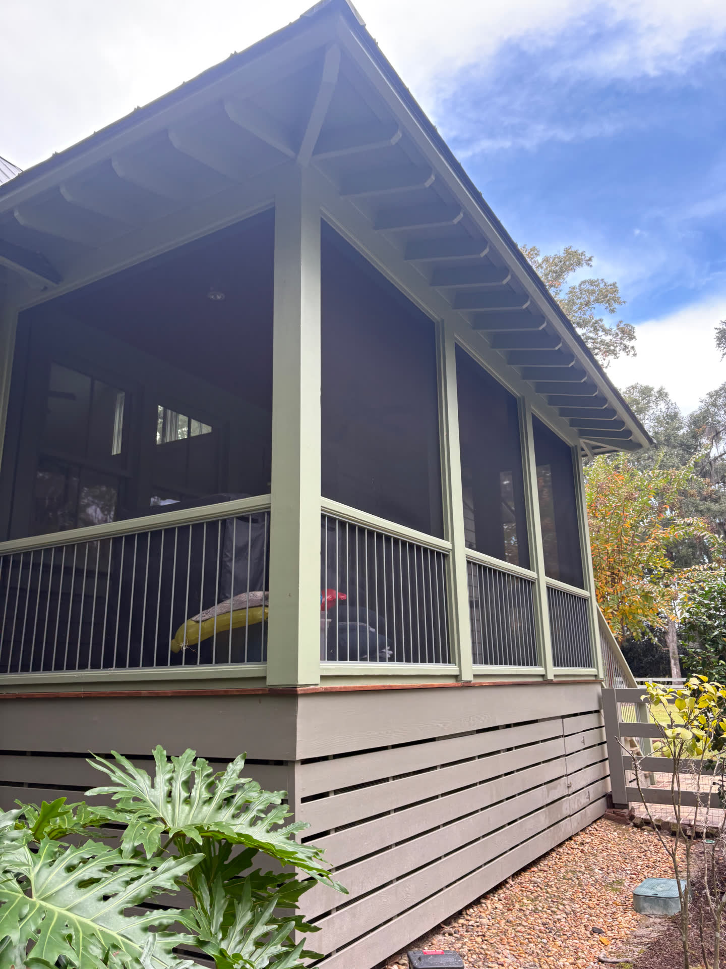 Screened porch and painted trim cleaned and bright